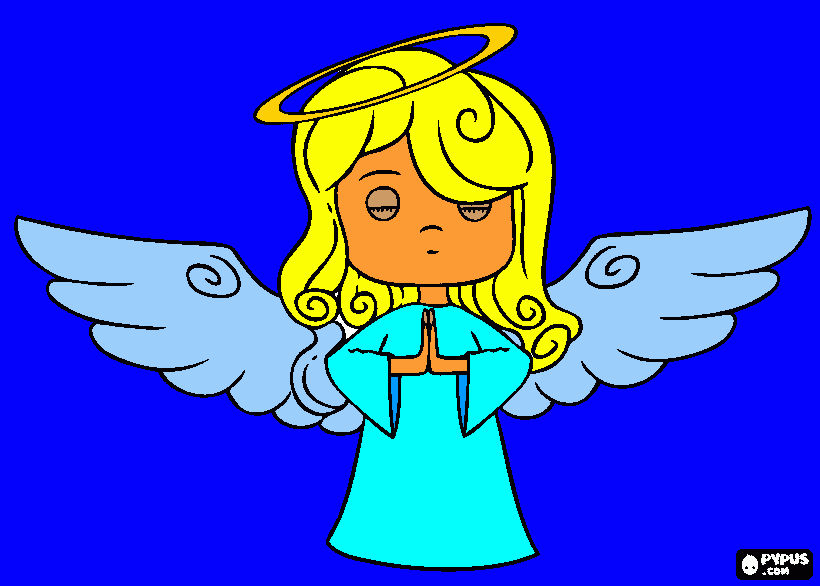 1 angel anunciador para colorear