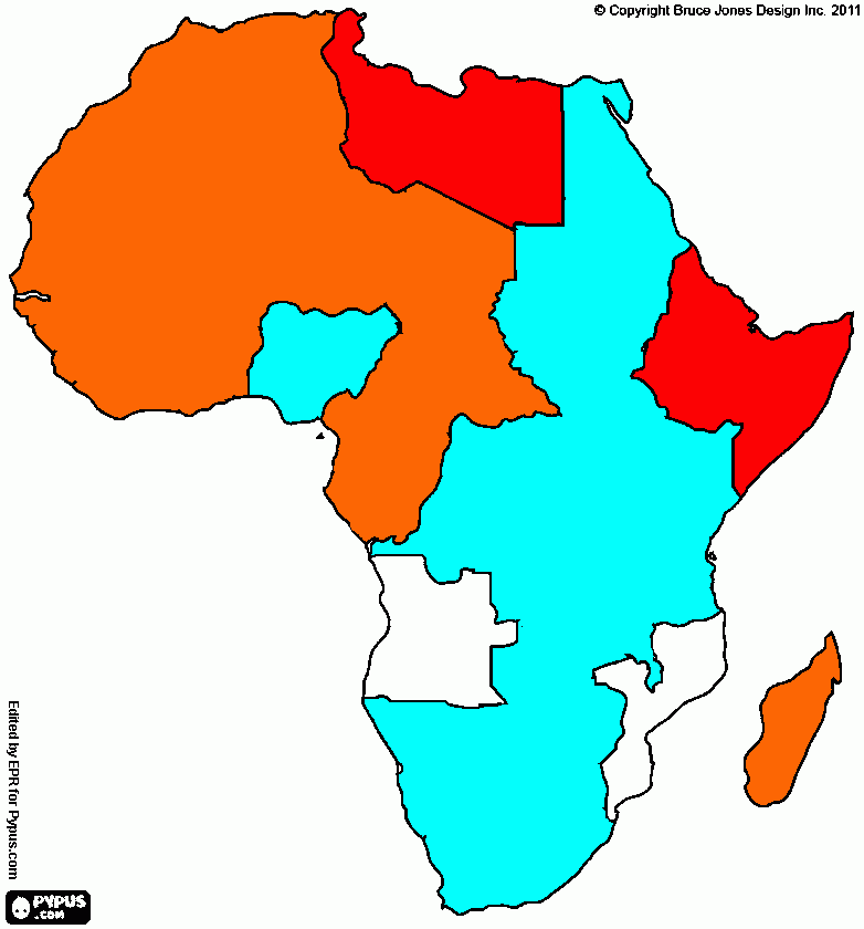 Africa del Eje para colorear