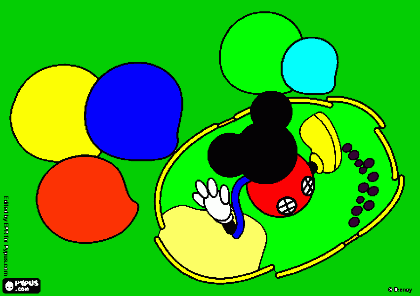 Altura de la casa de Mickey mouse para colorear