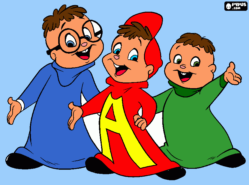 Alvin y las ardillas para colorear