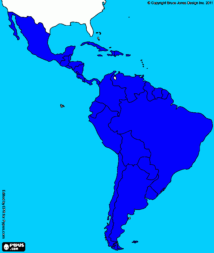 america latina pintada para colorear