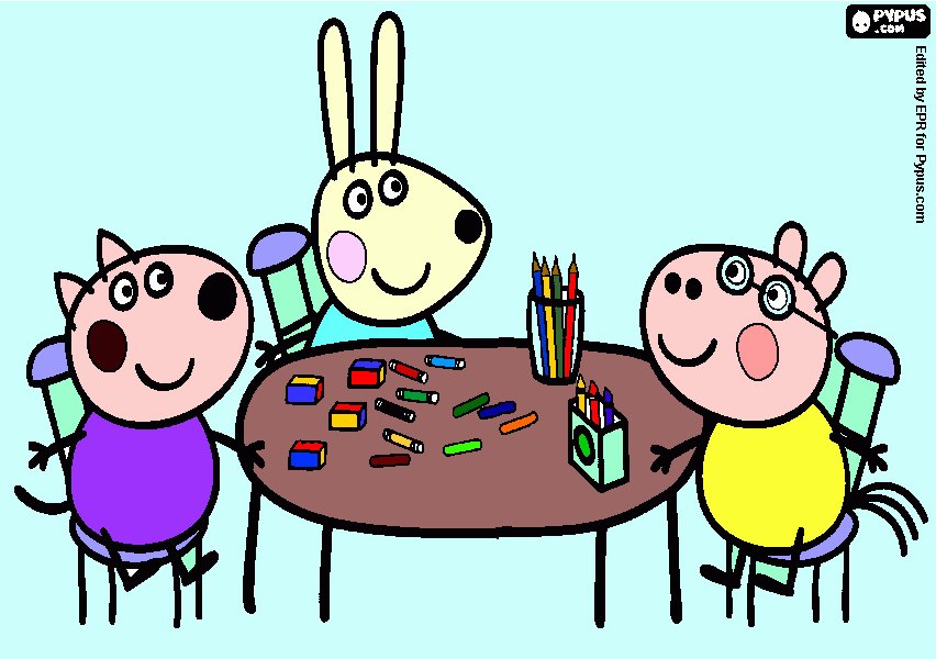 amigos de pepa y mios para colorear