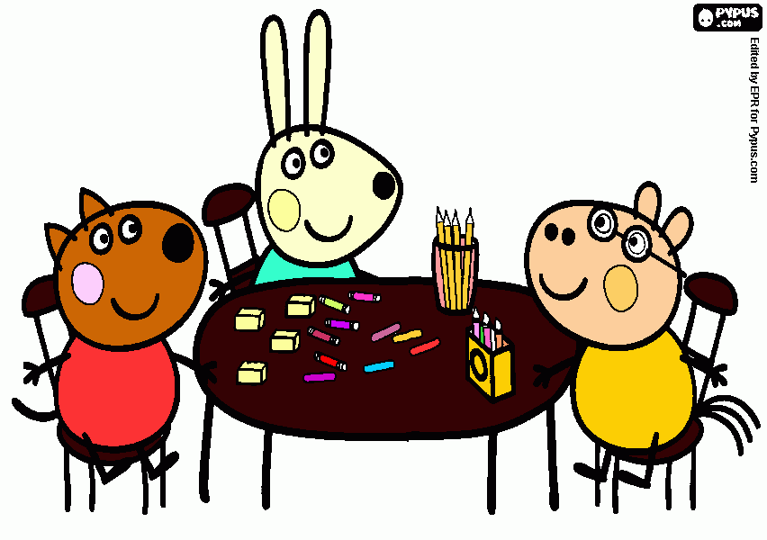 amigos de peppa pig para colorear