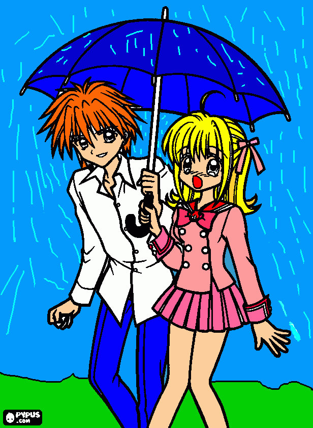 amor najo la lluvia  para colorear