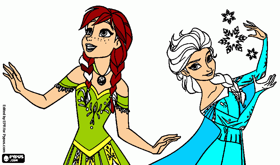 ana  y  elba para colorear