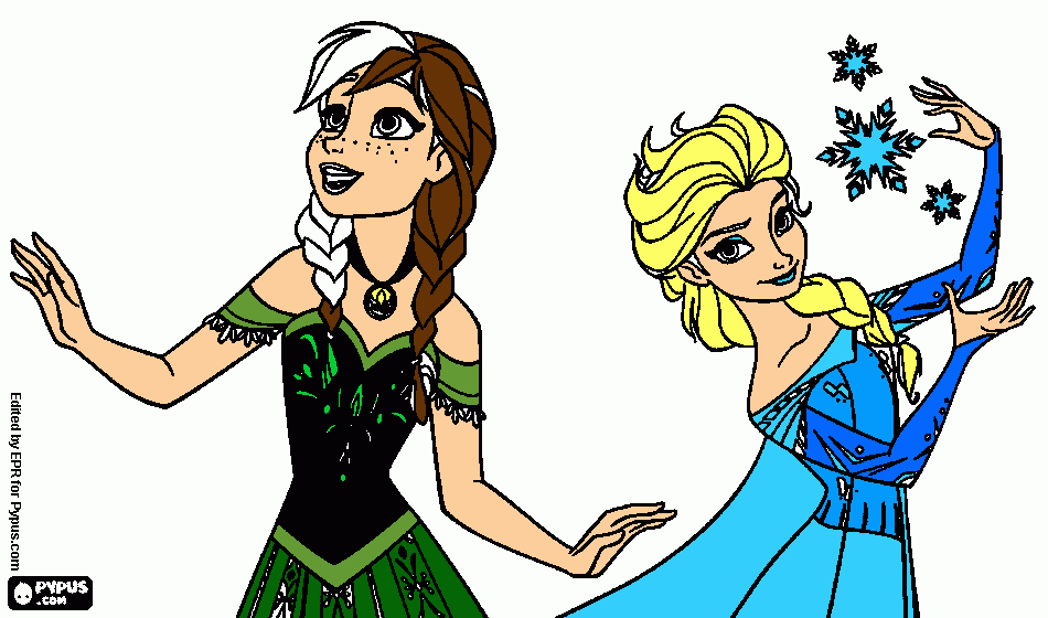 ana y elsa las prinsesas de arendel para colorear