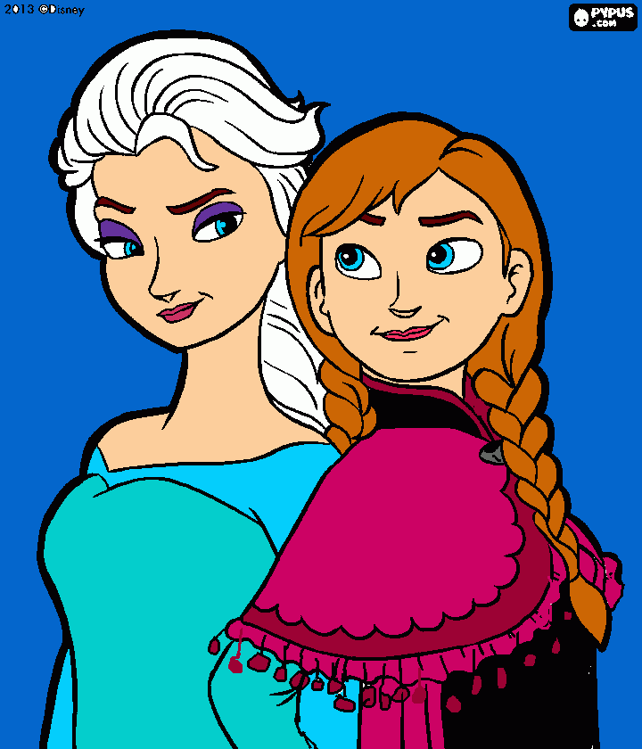 ana y elsa para colorear