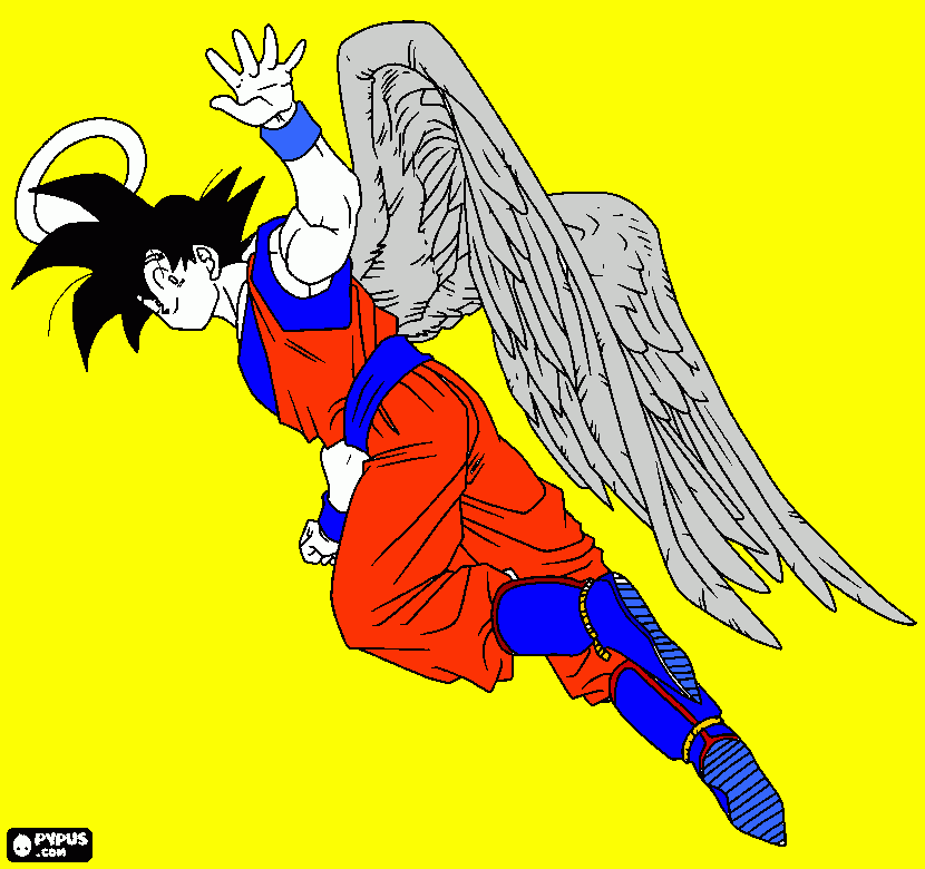 angel goku para colorear