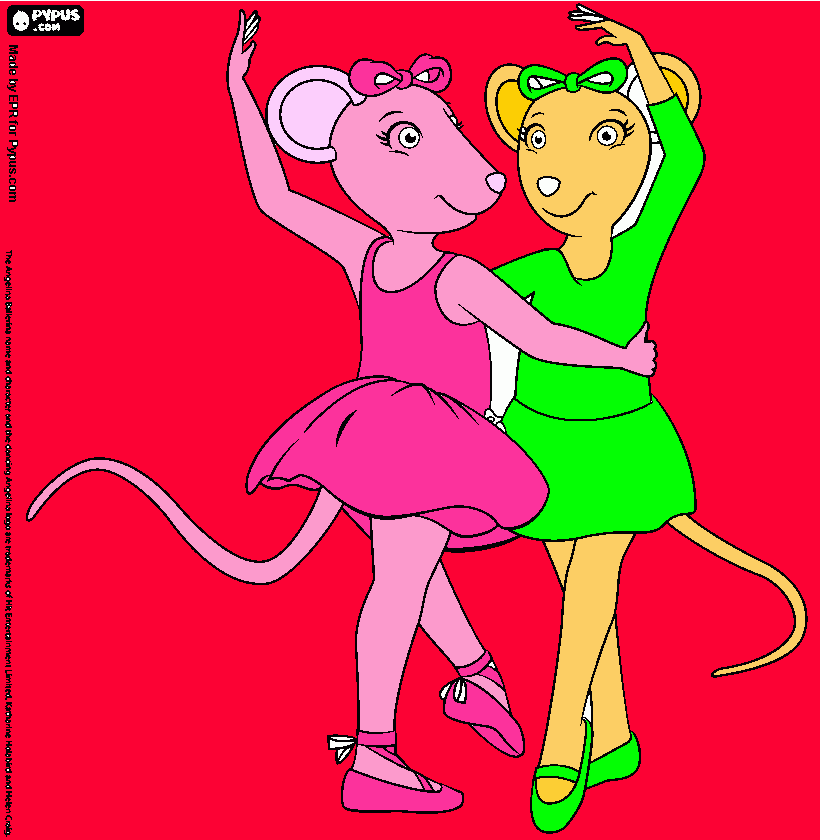 angelina y alice bailarina  para colorear