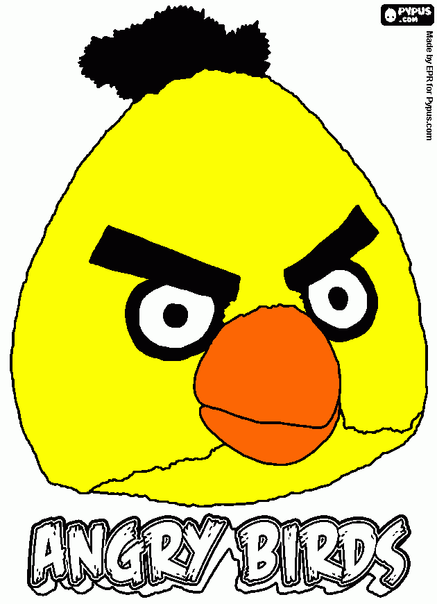 angry bird amarillo para colorear