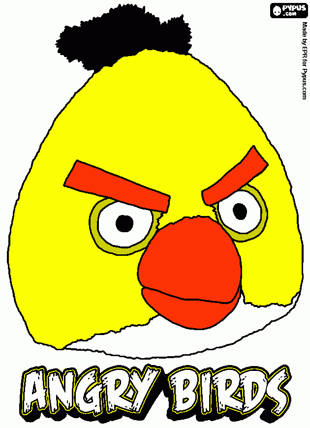 angry bird amariyo para colorear