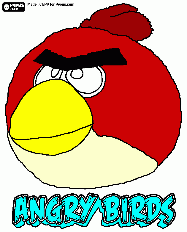 angry birds red bird para colorear