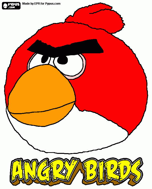 ANGRY BIRDS RED para colorear