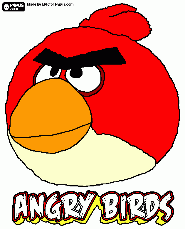 angry birds rojo bakan para colorear