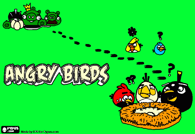 angry birds para colorear