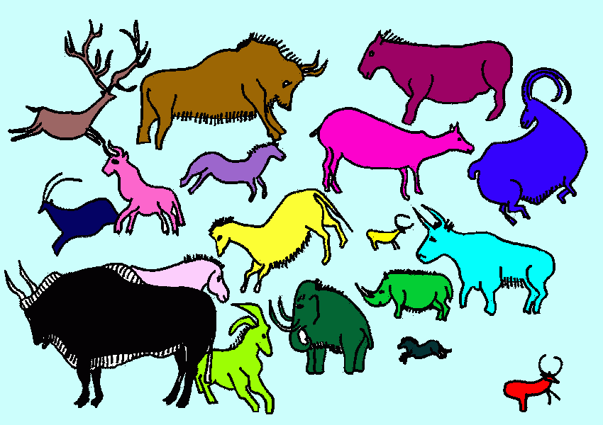 animales rupestres para colorear