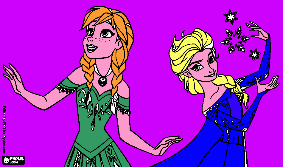 anna quiere mucho a elsa y elsa a anna para colorear