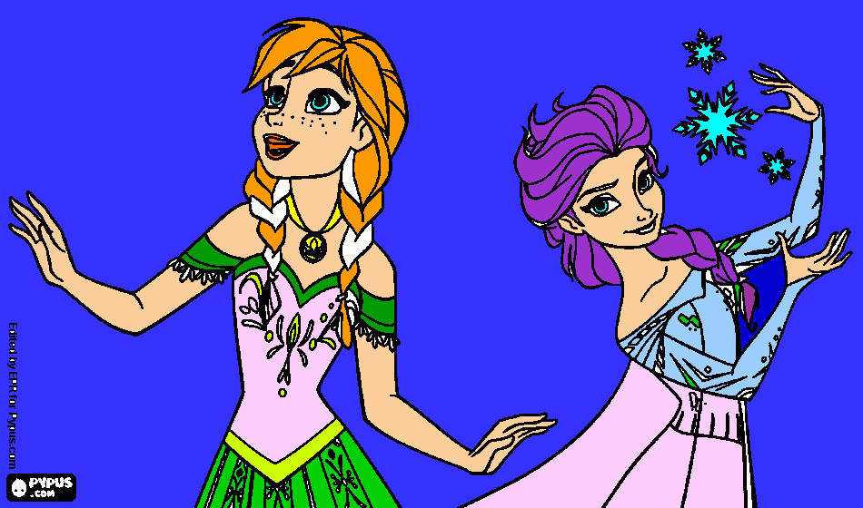 ANNA Y ELSA FROZEN para colorear