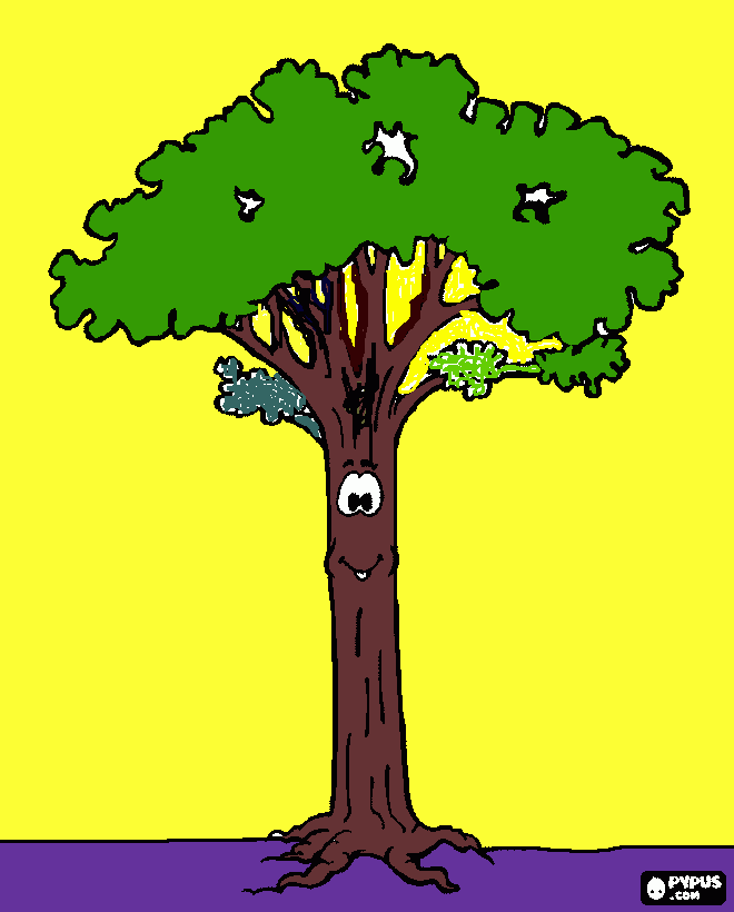 arbol ecologico para colorear