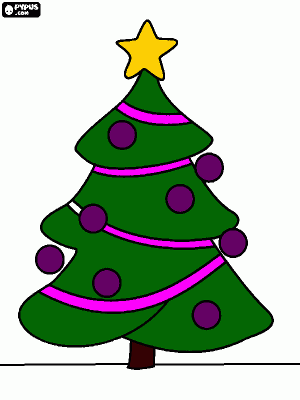 arbol navideño morado/rosa para colorear