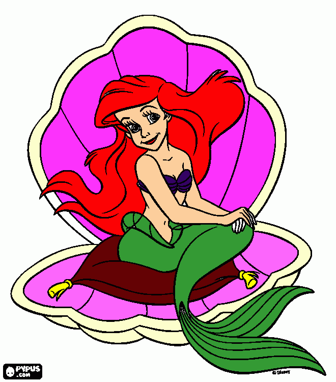 ariel trono para colorear