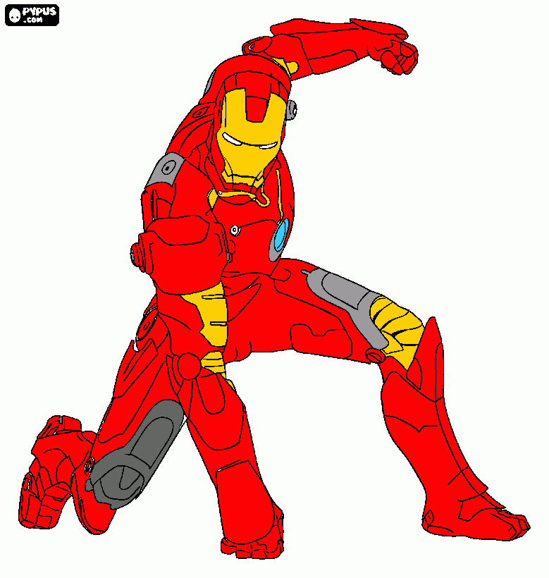 armadura IRON MAN para colorear