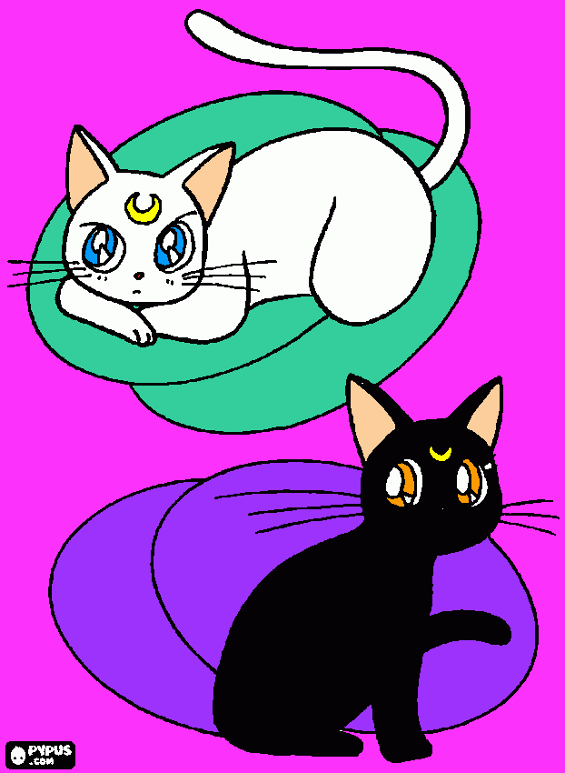 Artemis y Luna para colorear