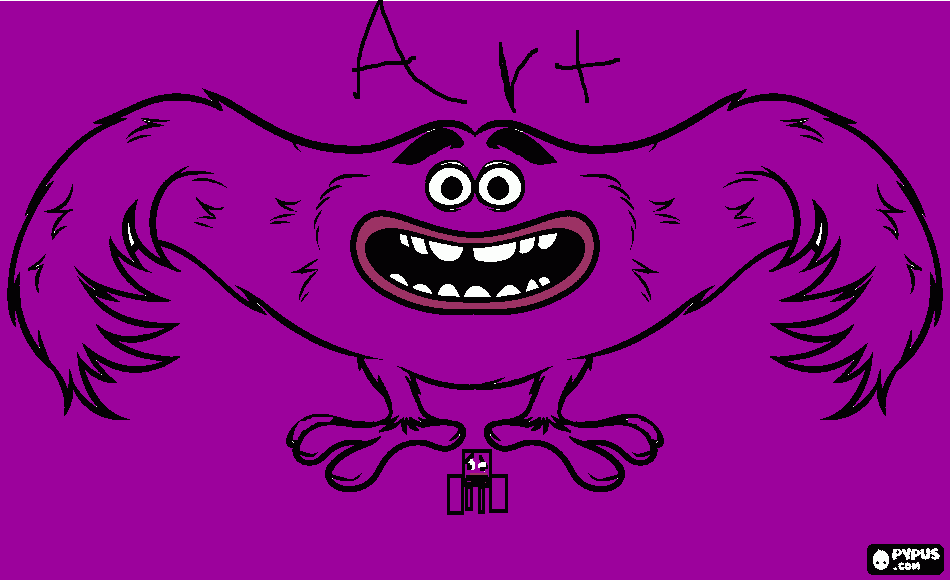 art:un monstruo muy peludo para colorear