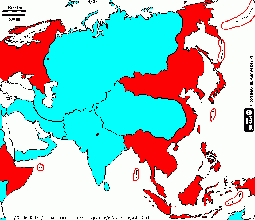 Asia del Eje para colorear