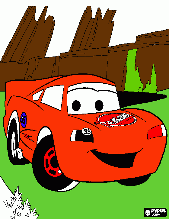 auto Rayo Mcqueen para colorear