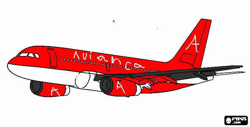 avion avianca para colorear