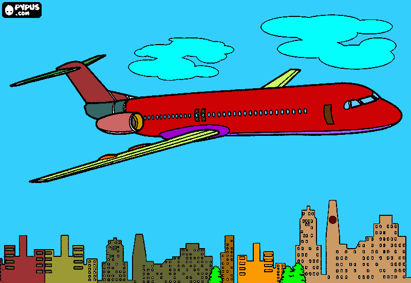 avion de avianca para colorear