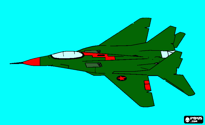 avion de guerra para colorear