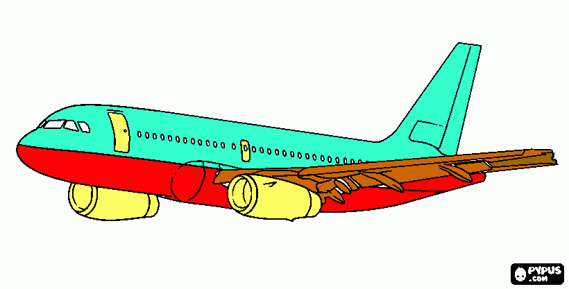 avion moderno para colorear