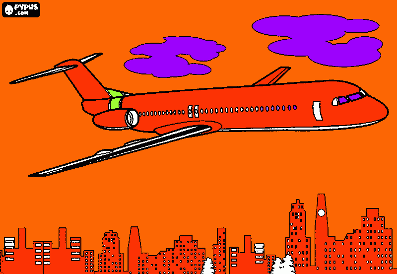 Avión boing para colorear