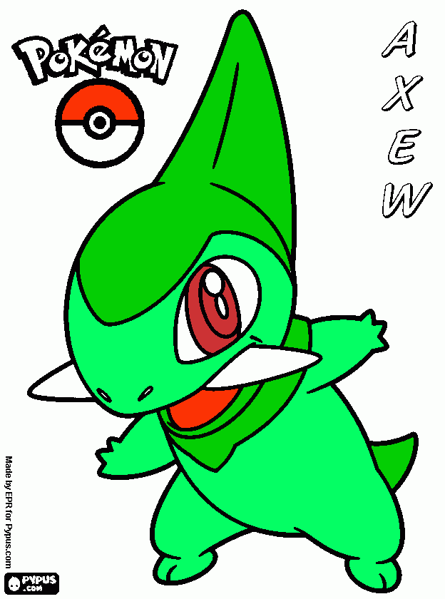 Axew un Pokemon de :Tipo Dragon para colorear