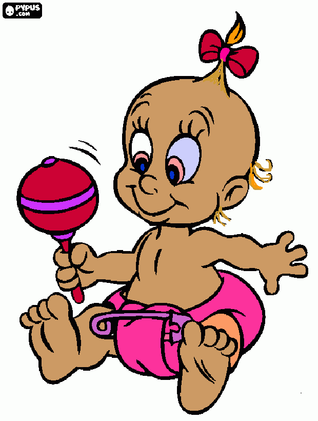 baby en pañales para colorear