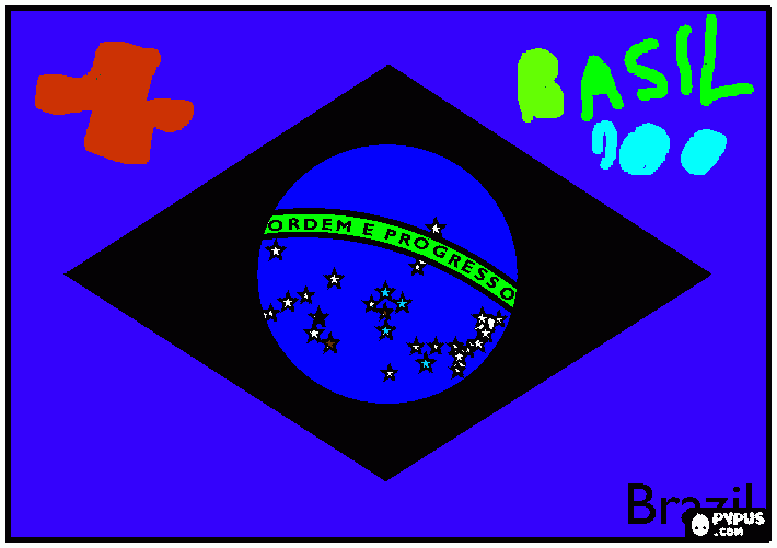 bandera brasilera para colorear