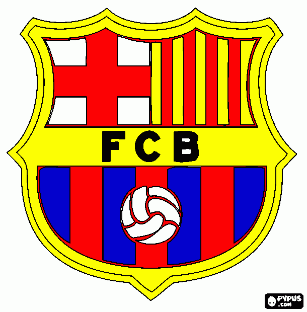 bandera de barcelona para colorear