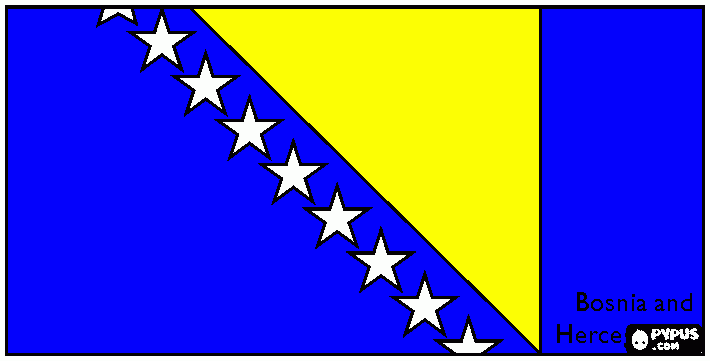 Bandera de Bosnia-Herzegovina para colorear