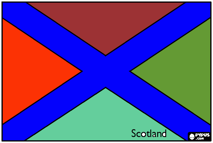 bandera de  escocia para colorear