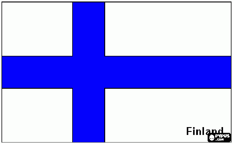 bandera de finlandia para colorear