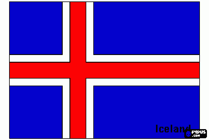 Bandera de Islandia para colorear