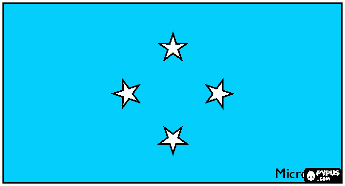 Bandera de la tribu Woleai,en las Islas de Micronesia. para colorear