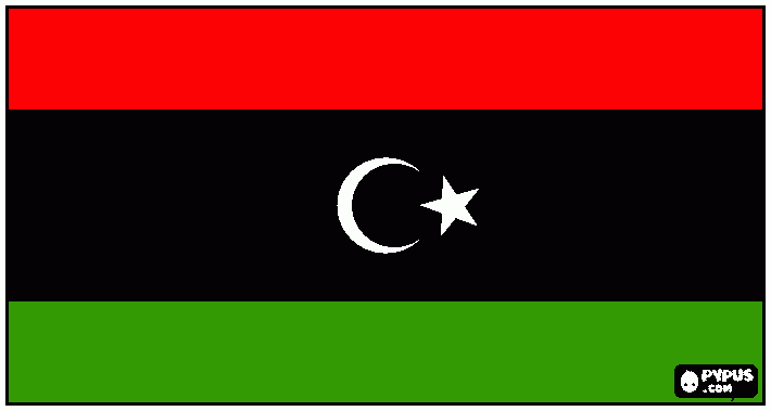 Bandera de Libia para colorear