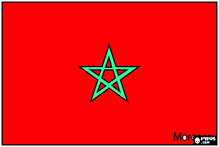 bandera de maroc para colorear