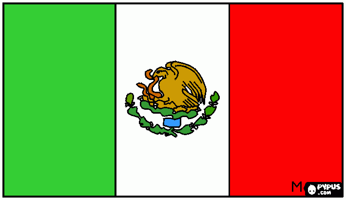 BANDERA DE MEXICO para colorear