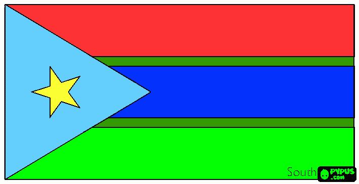 Bandera de Sudan para colorear