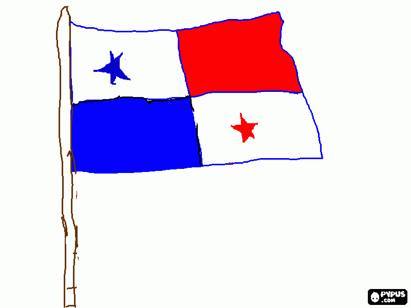 bandera Panameña para colorear