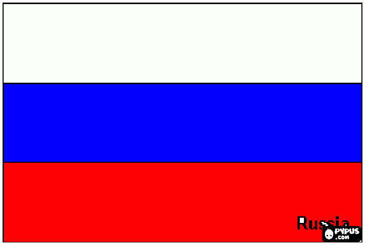 Bandera Rusia para colorear